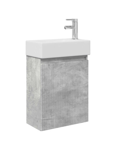 Mobile bagno con rubinetto Grigio Cemento 45,5 x 22,5 x 84 cm