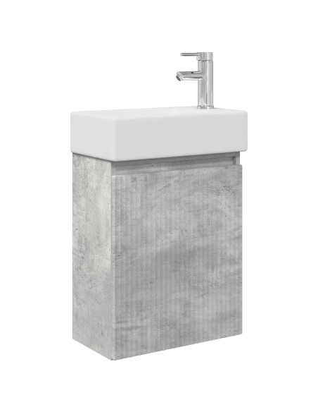 Mobile bagno con rubinetto Grigio Cemento 45,5 x 22,5 x 84 cm