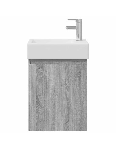 Mobile bagno con rubinetto Sonoma grigio 45,5 x 22,5 x 84 cm