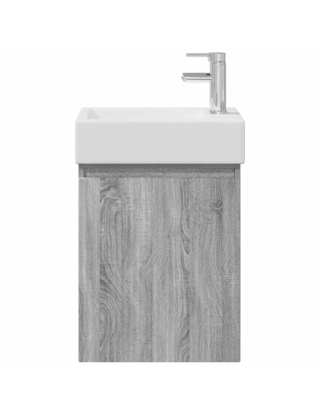 Mobile bagno con rubinetto Sonoma grigio 45,5 x 22,5 x 84 cm