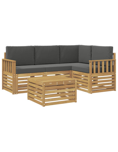 Set di divani da esterno 5 pcs Bianco e Antracite