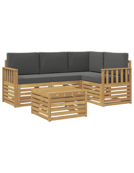 Set di divani da esterno 5 pcs Bianco e Antracite