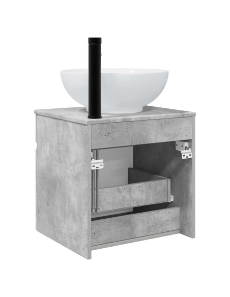 Mobile lavabo da parete Grigio Cemento 49 x 44,5 x 66,5 cm