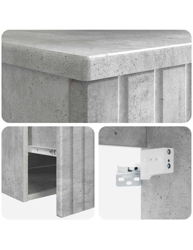 Mobile lavabo da parete Grigio Cemento 49 x 44,5 x 66,5 cm
