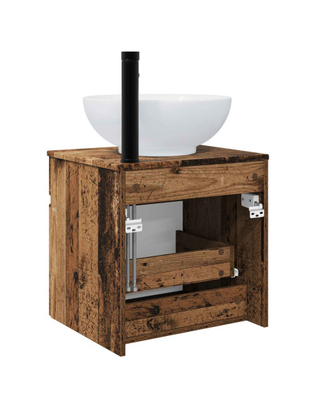 Mobile lavabo da parete Legno antico 49 x 44,5 x 66,5 cm