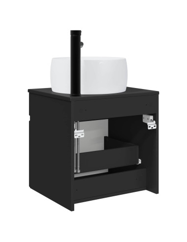 Mobile lavabo da parete Nero 49 x 44,5 x 66 cm