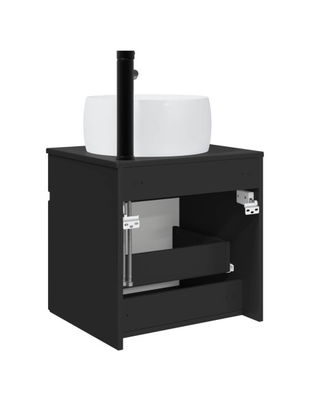 Mobile lavabo da parete Nero 49 x 44,5 x 66 cm