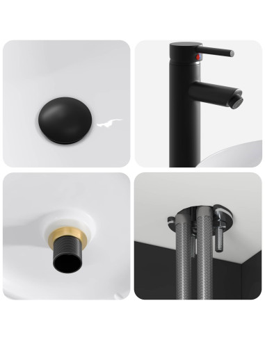 Mobile lavabo da parete Nero 49 x 44,5 x 66 cm