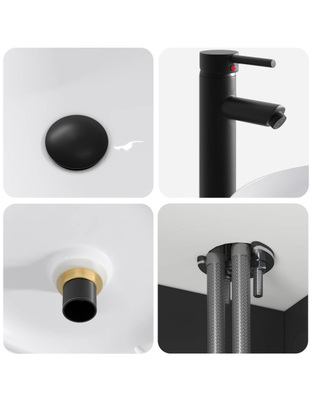 Mobile lavabo da parete Nero 49 x 44,5 x 66 cm