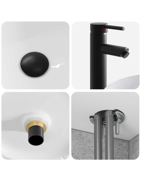 Mobile lavabo da parete Grigio Cemento 49 x 44,5 x 66 cm