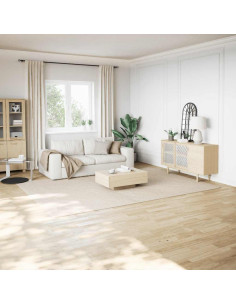 Tappeto Shaggy Crema/Bianco 240x340 cm in Poliestere