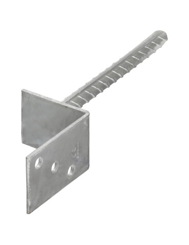 Ancoraggi per recinzione 12 pz argento 8x6x30 cm acciaio zincato
