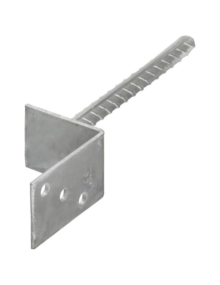 Ancoraggi per recinzione 12 pz argento 8x6x30 cm acciaio zincato