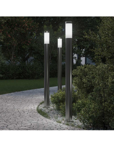 Lampioni a palo 3 pz 110 cm Acciaio Inox IP44