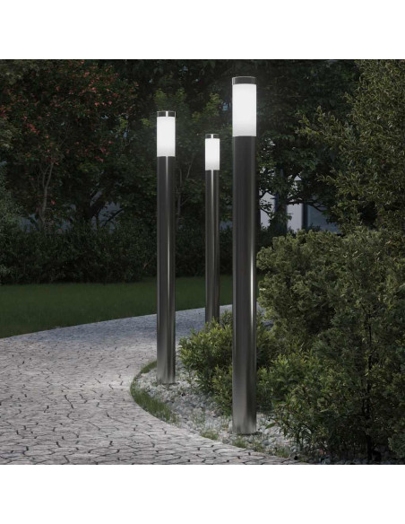 Lampioni a palo 3 pz 110 cm Acciaio Inox IP44