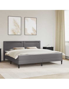 Struttura del letto con testiera Grigio 180 x 200 cm Similpelle