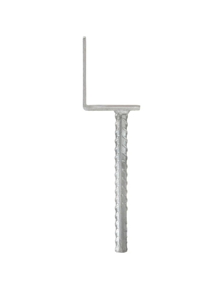 Ancoraggi per recinzione 12 pz argento 8x6x30 cm acciaio zincato