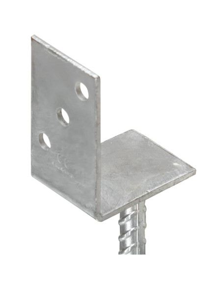 Ancoraggi per recinzione 12 pz argento 8x6x30 cm acciaio zincato