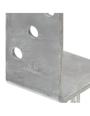 Ancoraggi per recinzione 12 pz argento 8x6x30 cm acciaio zincato