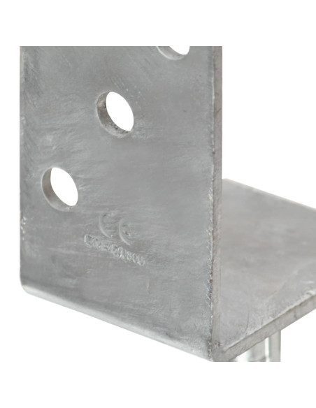 Ancoraggi per recinzione 12 pz argento 8x6x30 cm acciaio zincato