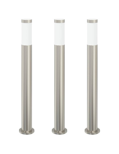 Lampioni a palo 3 pz 80 cm Acciaio Inox IP44