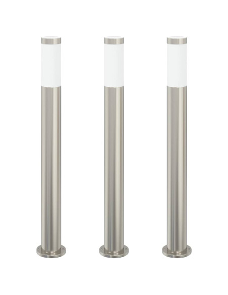 Lampioni a palo 3 pz 80 cm Acciaio Inox IP44