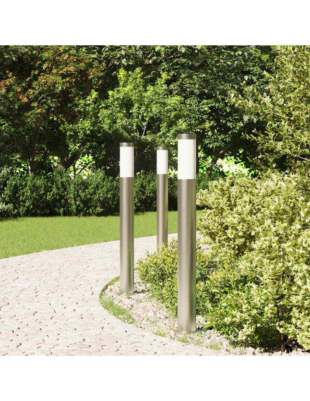 Lampioni a palo 3 pz 80 cm Acciaio Inox IP44