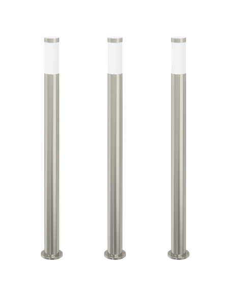 Lampioni a palo 3 pz 110 cm Acciaio Inox IP44