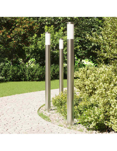 Lampioni a palo 3 pz 110 cm Acciaio Inox IP44