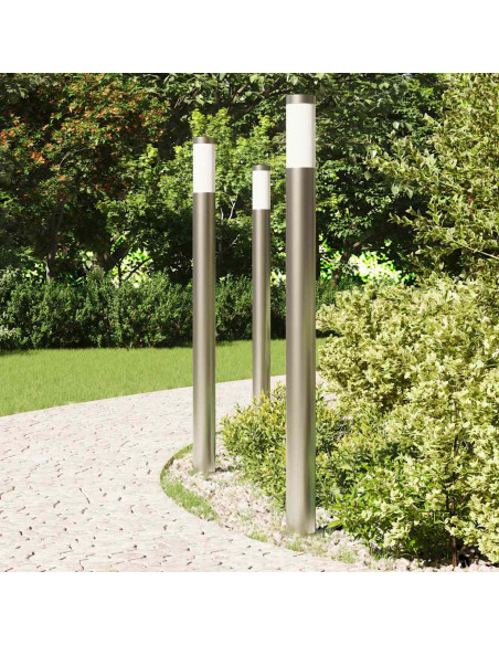 Lampioni a palo 3 pz 110 cm Acciaio Inox IP44