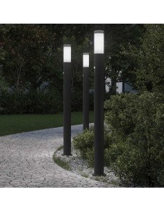 Lampioni a paletto con sensore 3 pz 110 cm Acciaio Inox IP44