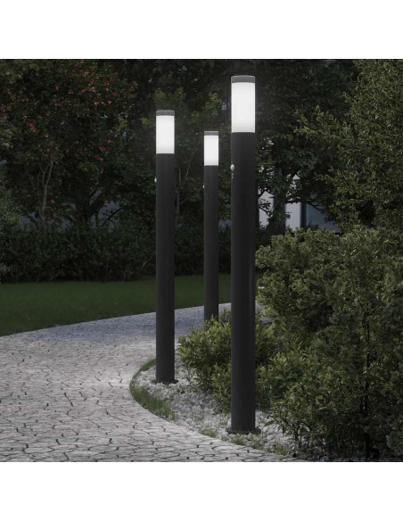 Lampioni a paletto con sensore 3 pz 110 cm Acciaio Inox IP44