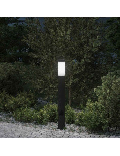 Lampada a paletto con presa elettrica 80 cm Acciaio Inox IP44