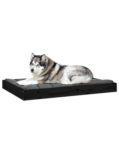 Cuccia per Cani Nera 101,5x74x9 cm in Legno Massello di Pino