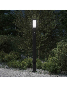 Lampada a paletto con sensore e presa 110 cm Acciaio Inox IP44
