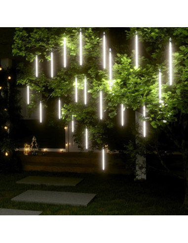 Luci Meteoriche 20pz 30cm Bianco Freddo 480 LED Interni Esterni