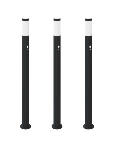 Lampioni a paletto con sensore 3 pz 110 cm Acciaio Inox IP44 2