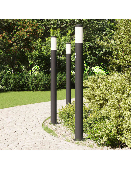 Lampioni a paletto con sensore 3 pz 110 cm Acciaio Inox IP44
