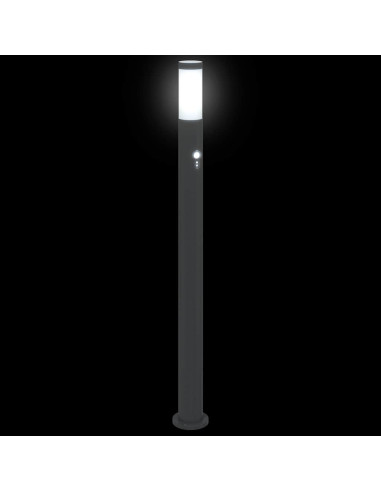 Lampioni a paletto con sensore 3 pz 110 cm Acciaio Inox IP44