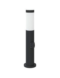 Lampada a paletto con presa elettrica 50 cm Acciaio Inox IP44 2