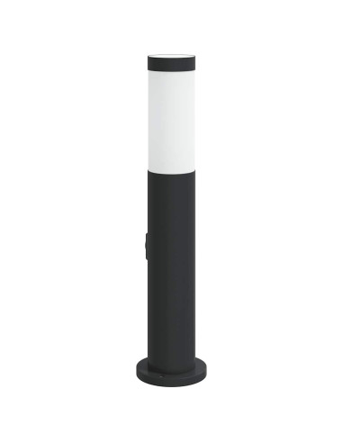 Lampada a paletto con presa elettrica 50 cm Acciaio Inox IP44
