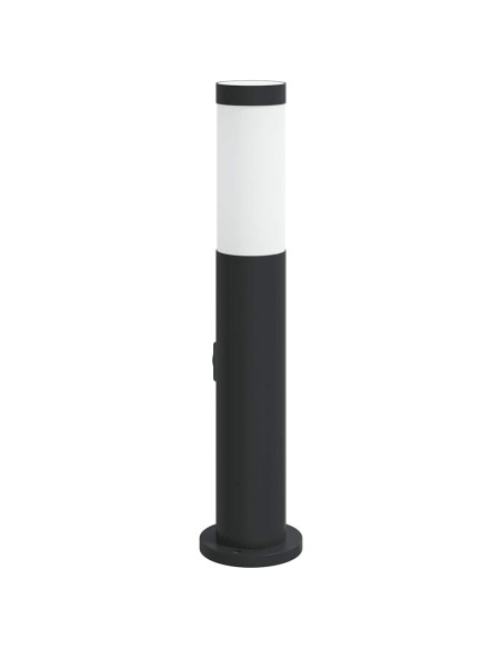 Lampada a paletto con presa elettrica 50 cm Acciaio Inox IP44