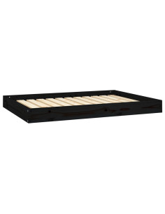 Cuccia per Cani Nera 101,5x74x9 cm in Legno Massello di Pino 2