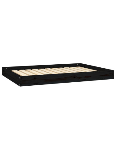 Cuccia per Cani Nera 101,5x74x9 cm in Legno Massello di Pino