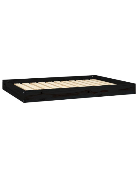 Cuccia per Cani Nera 101,5x74x9 cm in Legno Massello di Pino