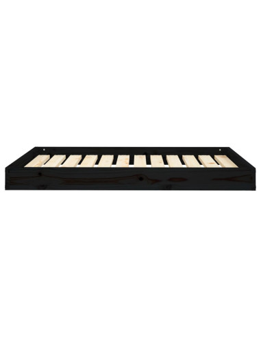 Cuccia per Cani Nera 101,5x74x9 cm in Legno Massello di Pino