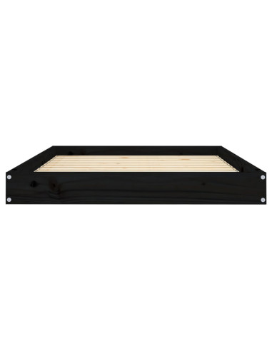 Cuccia per Cani Nera 101,5x74x9 cm in Legno Massello di Pino