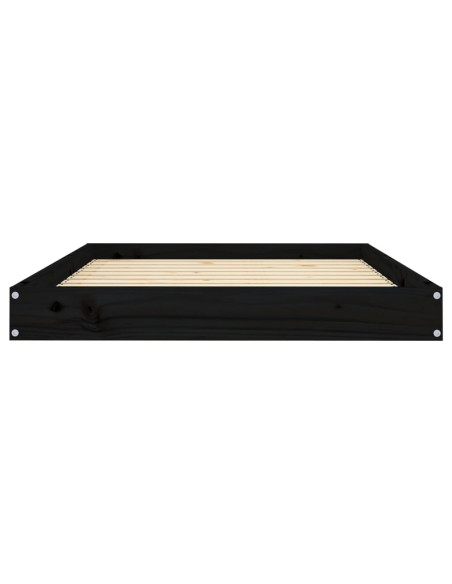 Cuccia per Cani Nera 101,5x74x9 cm in Legno Massello di Pino