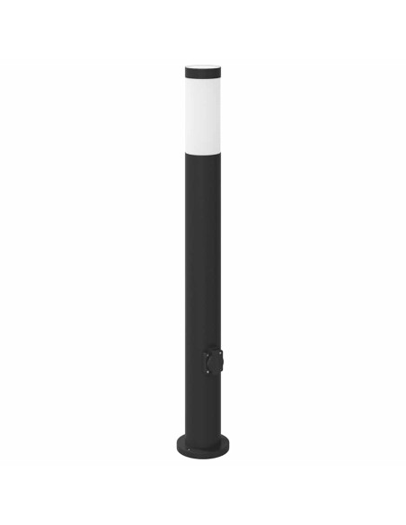 Lampada a paletto con presa elettrica 80 cm Acciaio Inox IP44