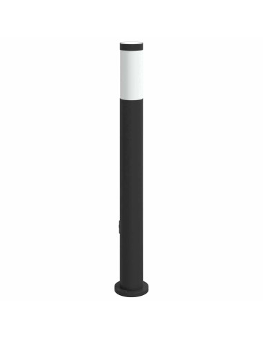 Lampada a paletto con presa elettrica 80 cm Acciaio Inox IP44